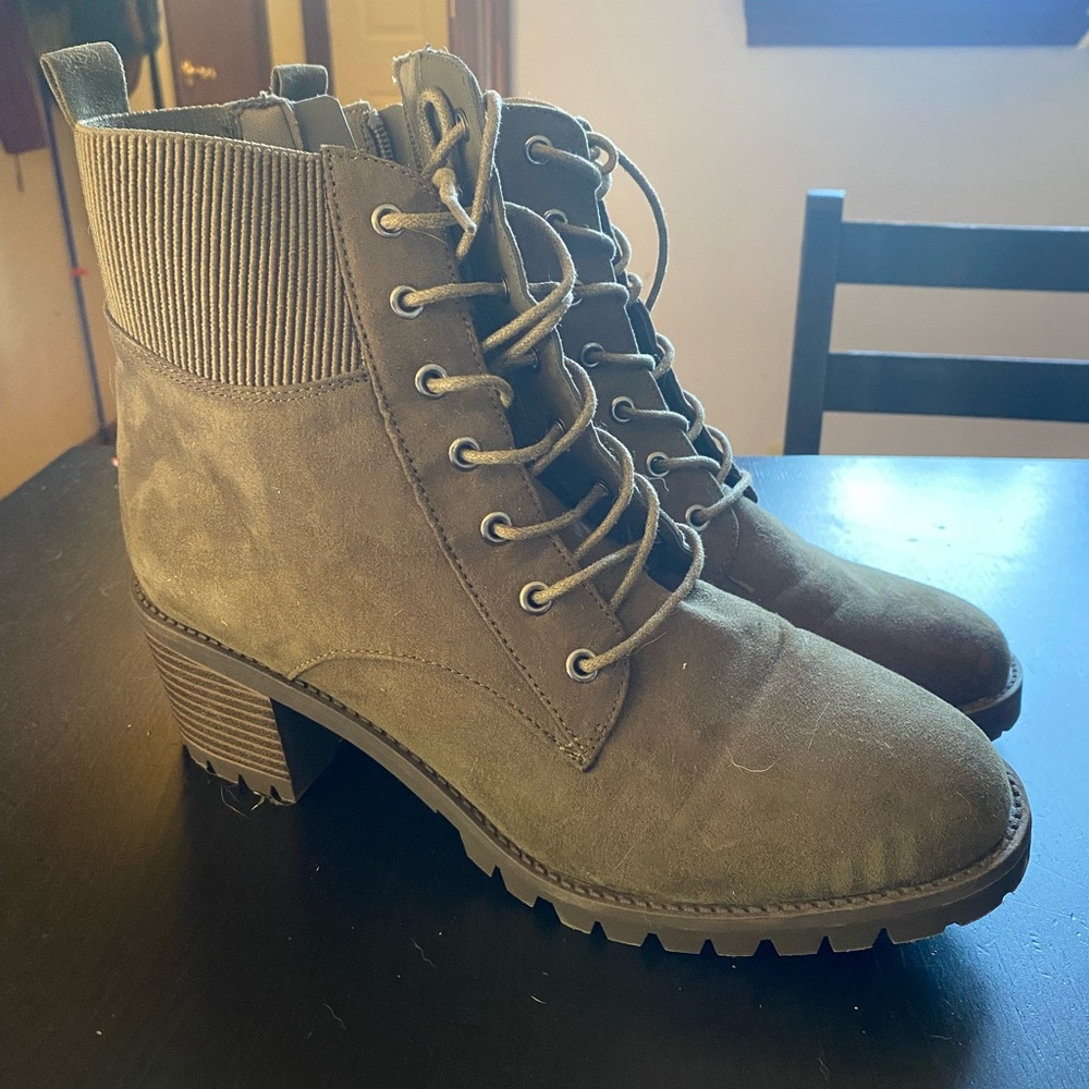 Market & spruce Halyn Block Heel Lace-Up Ankle Bootie
